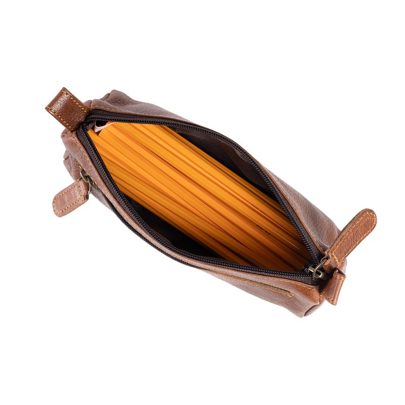 KomalC Leather Pencil Pouch pen case Craft Tool holder For Office Work gift for artists. - Image 4